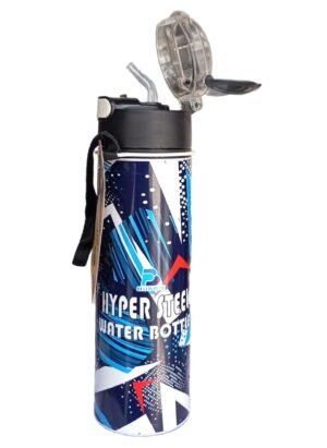 Push Button Hyper Stainless Steel Straw Bottle School